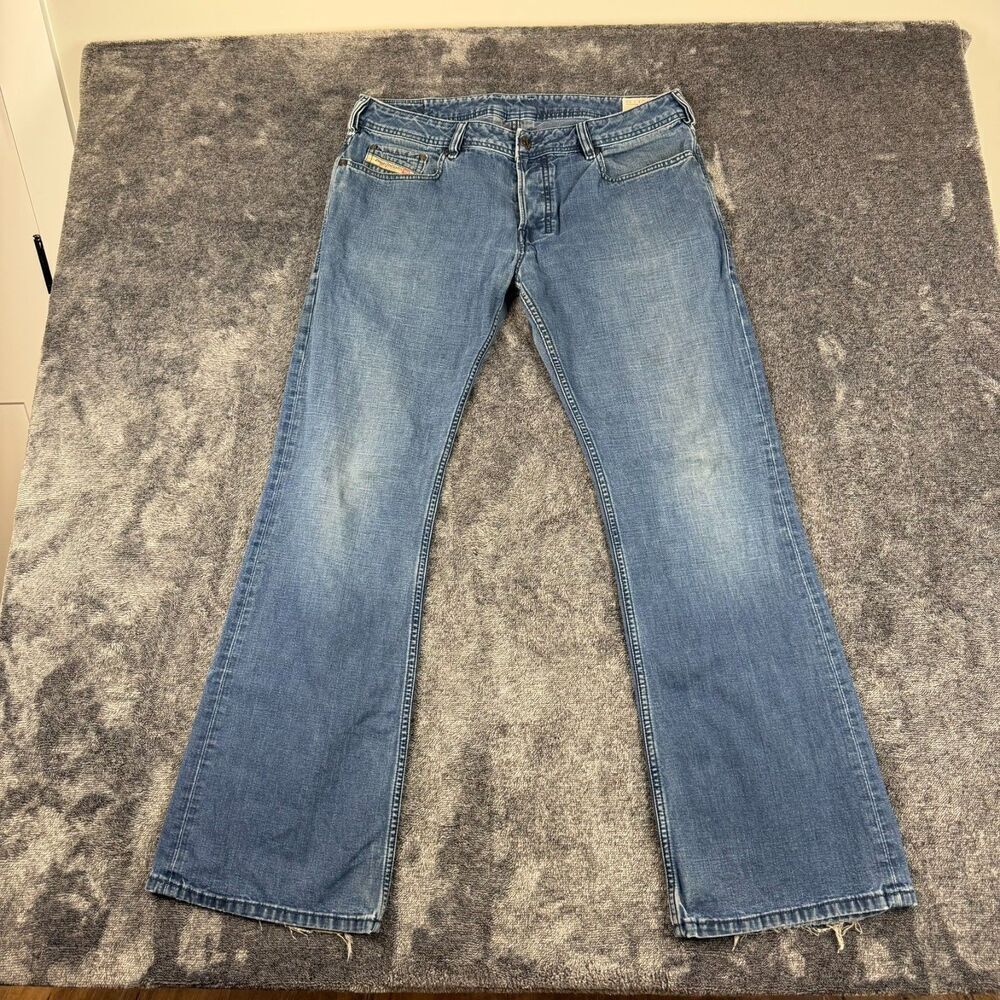 Diesel Zathan Bootcut Denim Button Fly Men's Jeans Distressed 33X32(34X31) 0R8XY